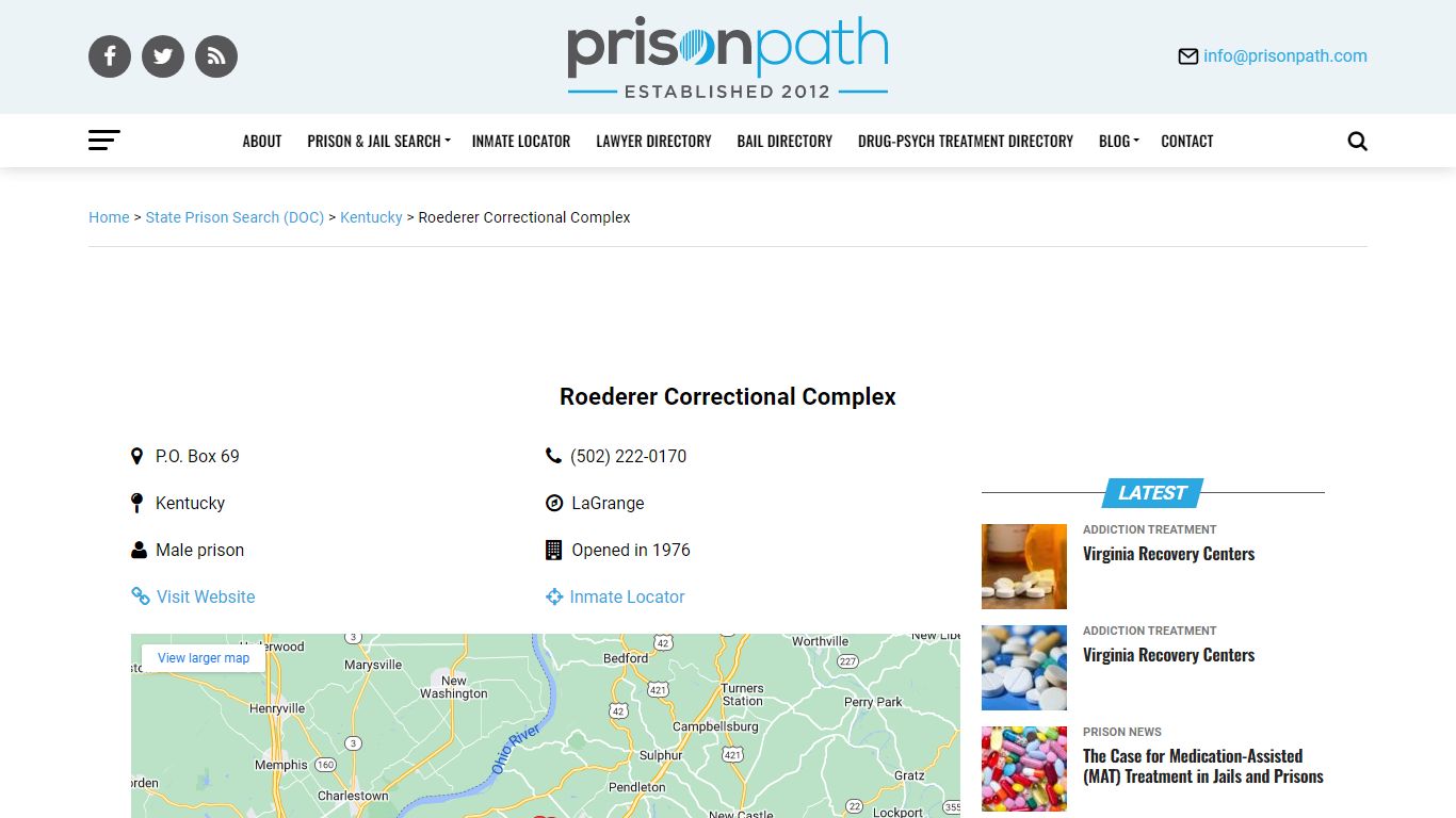 Roederer Correctional Complex - Prison Inmate Search & Locator - Prison ...